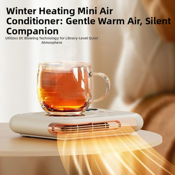 2-in-1 stalinis šildytuvas su keraminiu puodelio padėklu, nuolatinė temperatūra, be automatinio išjungimo