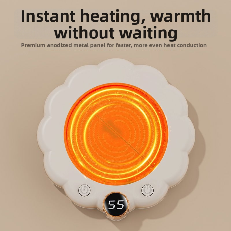 2-in-1 stalinis šildytuvas su keraminiu puodelio padėklu, nuolatinė temperatūra, be automatinio išjungimo