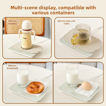 Gudra podstavka ar konstantu temperatūru mājas un biroja vajadzībām – ABS korpuss, ārēja barošanas avots, skārienvadība, automātiska izslēgšana, 6 temperatūras līmeņi