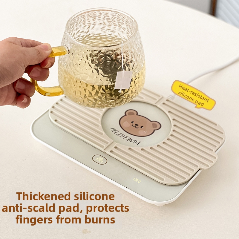 Gudra podstavka ar konstantu temperatūru mājas un biroja vajadzībām – ABS korpuss, ārēja barošanas avots, skārienvadība, automātiska izslēgšana, 6 temperatūras līmeņi