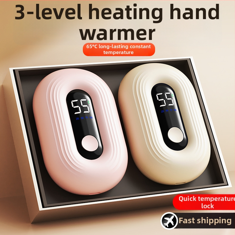 USB įkraunamas rankų šildytuvas, modelis N12, 5V 3W, aliuminio plokštės šilumos sklaida, įmontuota 1000–1200 mAh baterija