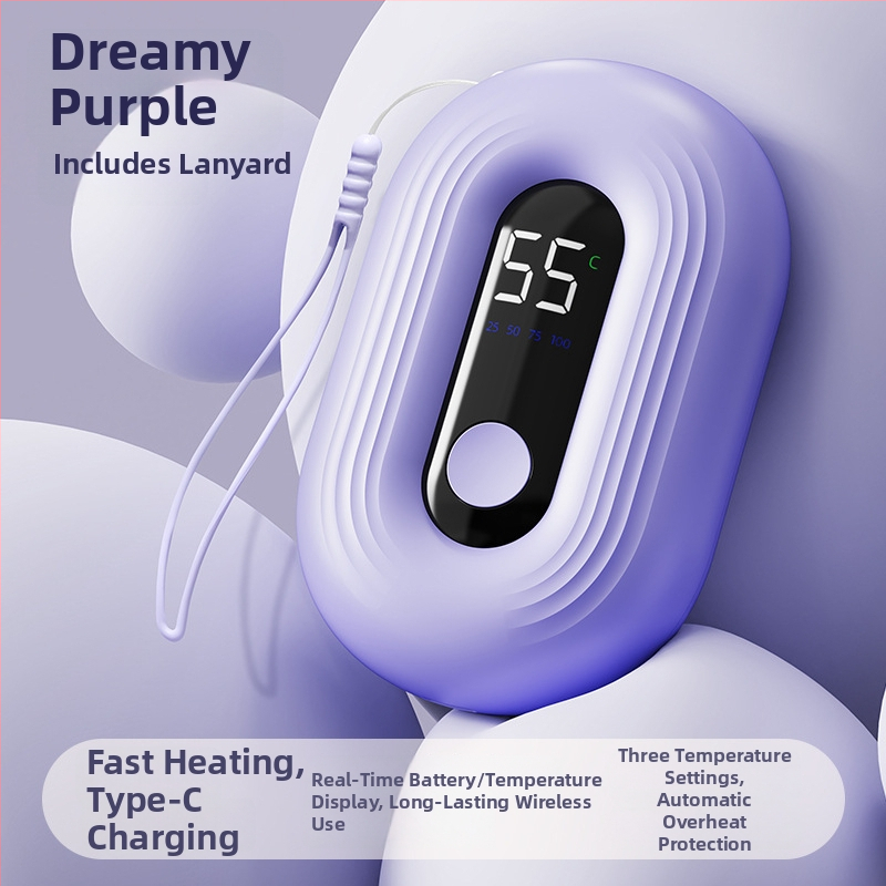 USB įkraunamas rankų šildytuvas, modelis N12, 5V 3W, aliuminio plokštės šilumos sklaida, įmontuota 1000–1200 mAh baterija