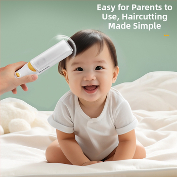 Kūdikių plaukų kirpimo mašinėlė – ultra lengva, tyliai veikianti su automatiškai siurbiamais plaukais; įkraunama, 5W, atspari vandeniui; prekinis ženklas Create rhyme