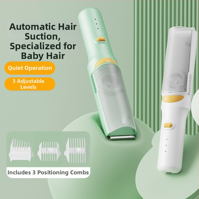 Kūdikių plaukų kirpimo mašinėlė – ultra lengva, tyliai veikianti su automatiškai siurbiamais plaukais; įkraunama, 5W, atspari vandeniui; prekinis ženklas Create rhyme