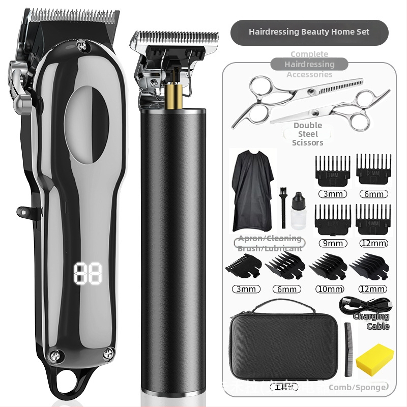 Matu griezējs mājsaimniecības komplekts – USB barošana, nerūsējošā tērauda griežamā galva, iebūvēta akumulatora jauda 1200–2000mAh, darbības laiks 1–3 h, trokšņa līmenis 36–45 dB