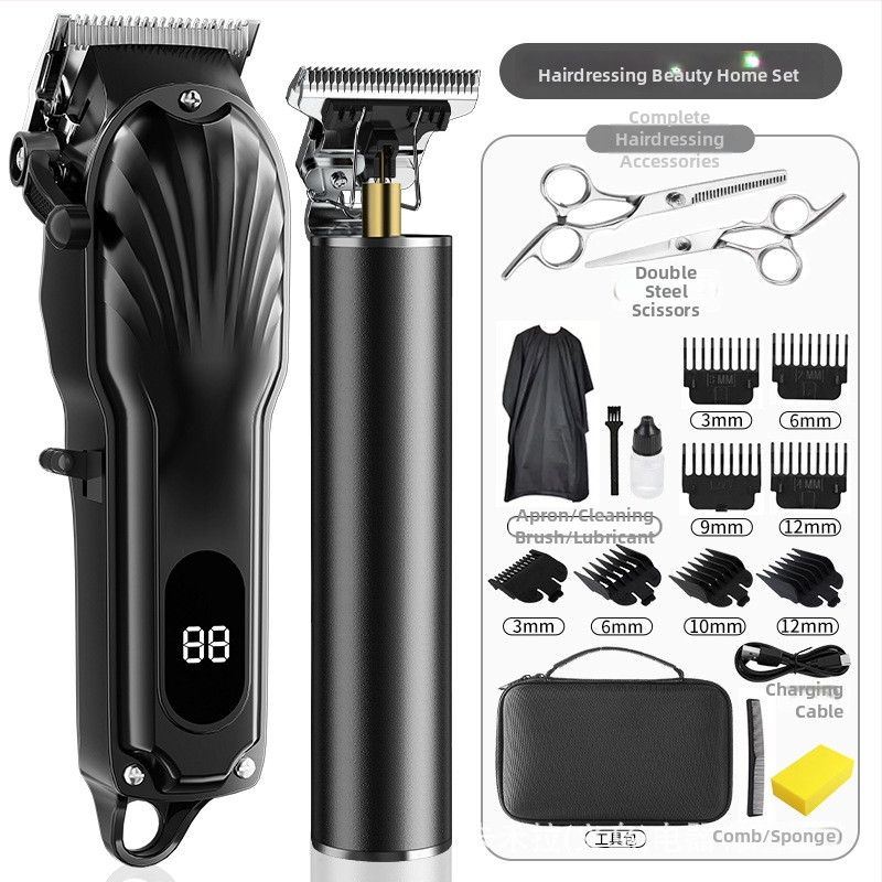 Matu griezējs mājsaimniecības komplekts – USB barošana, nerūsējošā tērauda griežamā galva, iebūvēta akumulatora jauda 1200–2000mAh, darbības laiks 1–3 h, trokšņa līmenis 36–45 dB