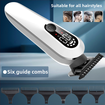 Bezvadu matu griezējs mājai ar digitālo displeju, iekļautā akumulators 1000–1200 mAh, keramiskie asmeņi, noņemama un mazgājama asmens galva, ūdensizturīgs dizains