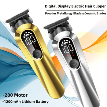 Bezvadu matu griezējs mājai ar digitālo displeju, iekļautā akumulators 1000–1200 mAh, keramiskie asmeņi, noņemama un mazgājama asmens galva, ūdensizturīgs dizains
