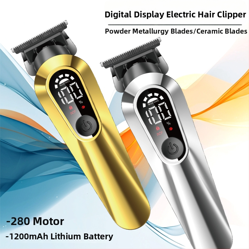 Bezvadu matu griezējs mājai ar digitālo displeju, iekļautā akumulators 1000–1200 mAh, keramiskie asmeņi, noņemama un mazgājama asmens galva, ūdensizturīgs dizains