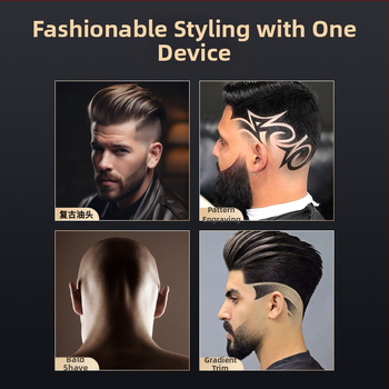 Plaukų kirpimo rinkinys - įkraunamas, su šepetėlių varikliu, nerūdijanio plieno peiliai, atsparus vandeniui, integruota baterija 1200–2000mAh