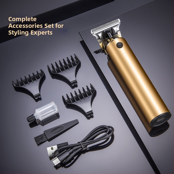 Plaukų kirpimo rinkinys - įkraunamas, su šepetėlių varikliu, nerūdijanio plieno peiliai, atsparus vandeniui, integruota baterija 1200–2000mAh