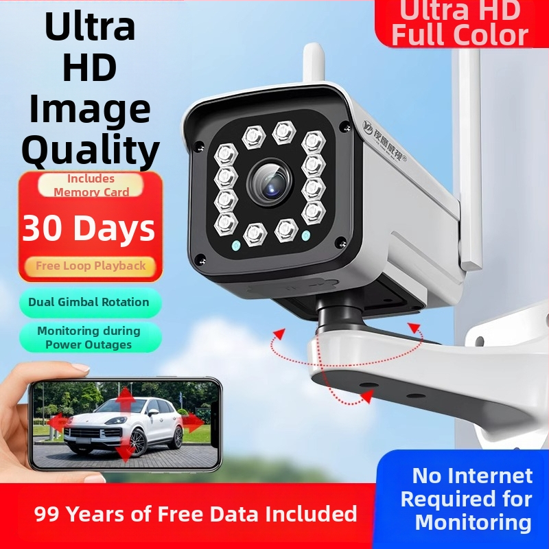 Stebėjimo kamera 360° lauke su naktiniu matymu, 4G nuotolinis debesų stebėjimas, 3MP/5MP, 2.4mm objektyvas, IR 60m, 12V DC