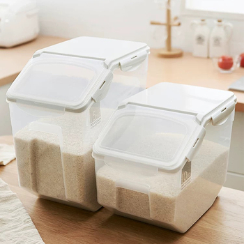 Кутия за ориз за кухня, японски стил, пластмасова, запечатана, влагозащитена и против насекоми