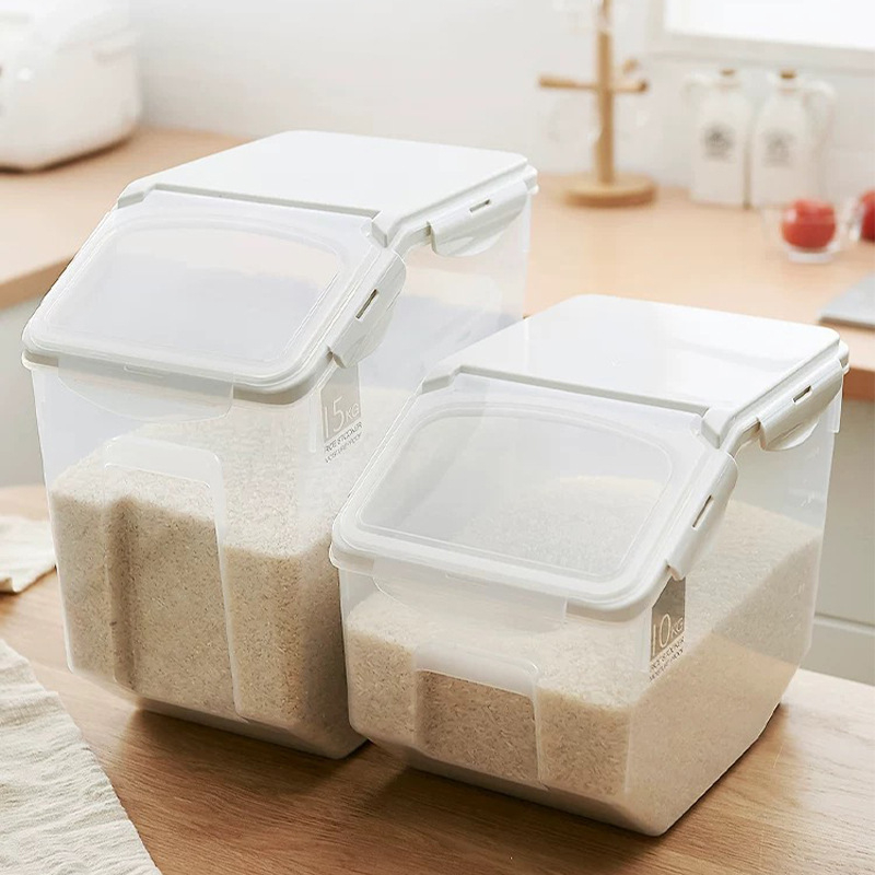 Кутия за ориз за кухня, японски стил, пластмасова, запечатана, влагозащитена и против насекоми