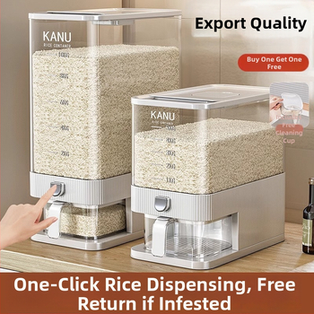 Riisihoidik, suletud, PET-plastikust, maht 7–8 L, putukate ja niiskuse vastu