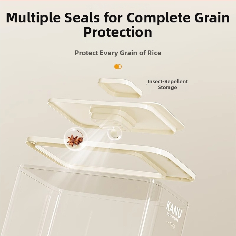 Rūšių laikymo dėžė, sandari, PET plastikas, talpa 7–8 L, atspari kenkėjams ir drėgmei