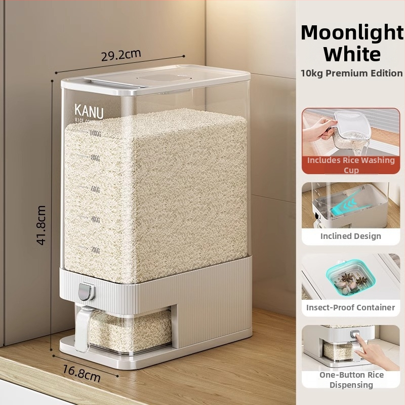 Riisihoidik, suletud, PET-plastikust, maht 7–8 L, putukate ja niiskuse vastu