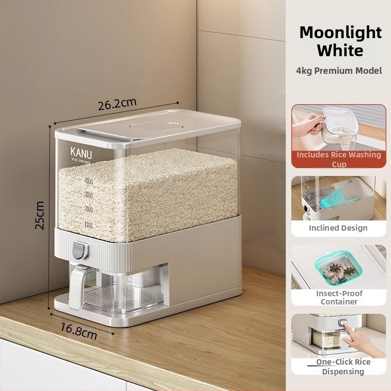 Riisihoidik, suletud, PET-plastikust, maht 7–8 L, putukate ja niiskuse vastu