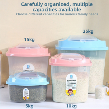 Läbipaistev riisihoidla köögile, õhutiheda kaanega, niiskuse ja putukate vastupidav, PP-plastik, maht 10 L või rohkem