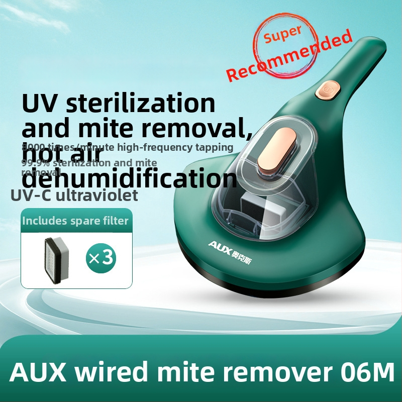 Rankinis erkinių siurblys su UV sterilizacija ir ciklono antgaliu, maitinamas laidu, kabelio ilgis apie 4 m, dulkių talpa >0,4 L