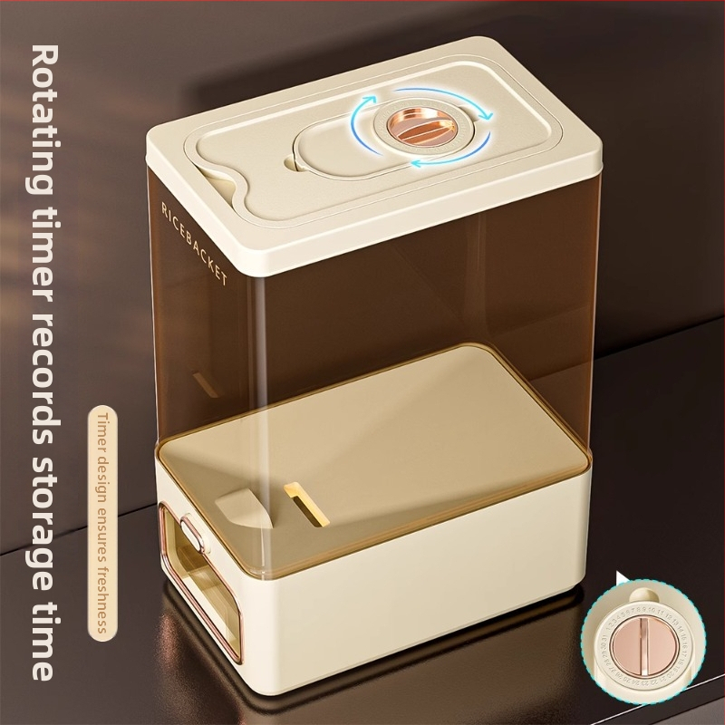 Ryžių laikymo indas su skaidriu korpusu, sandarus, atsparus vabzdims ir drėgmei, iš ABS plastiko