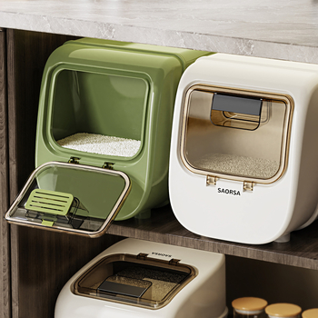 Ryžių laikymo dėžė su sandariu, atspari drėgmei ir kenkėjų atbaidymo funkcijai, plastikas PP+PET, talpa 10 L