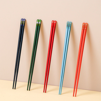 Šeimos valgomos lazdelės, 5 poros, atsparios drėgmei ir neslystančios, animacinis motyvas, PET medžiaga