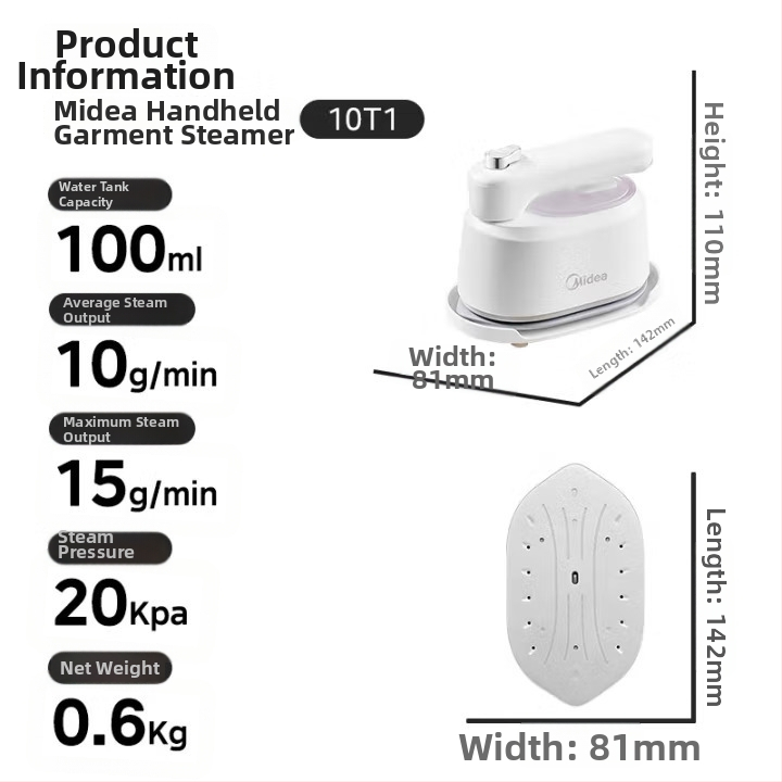 Midea rankinis drabužių garintuvas, nešiojamas sulankstomas, 111-240V, namų ir bendrabūčio naudojimui