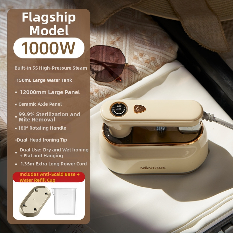 Rankinis drabužių garintuvas — 1000 W, maitinimas iš tinklo, 111–240V, talpa <0,8 l, sulankstomas dizainas, viskas viename lyginimo sistemoje