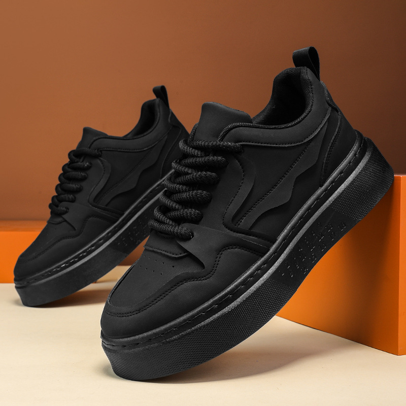 Vīriešu board shoes kurpes, ikdienas sporta kurpes darbam, augšējais materiāls sintētiskā āda, zole no gumijas, auklas, zems augšdaļ