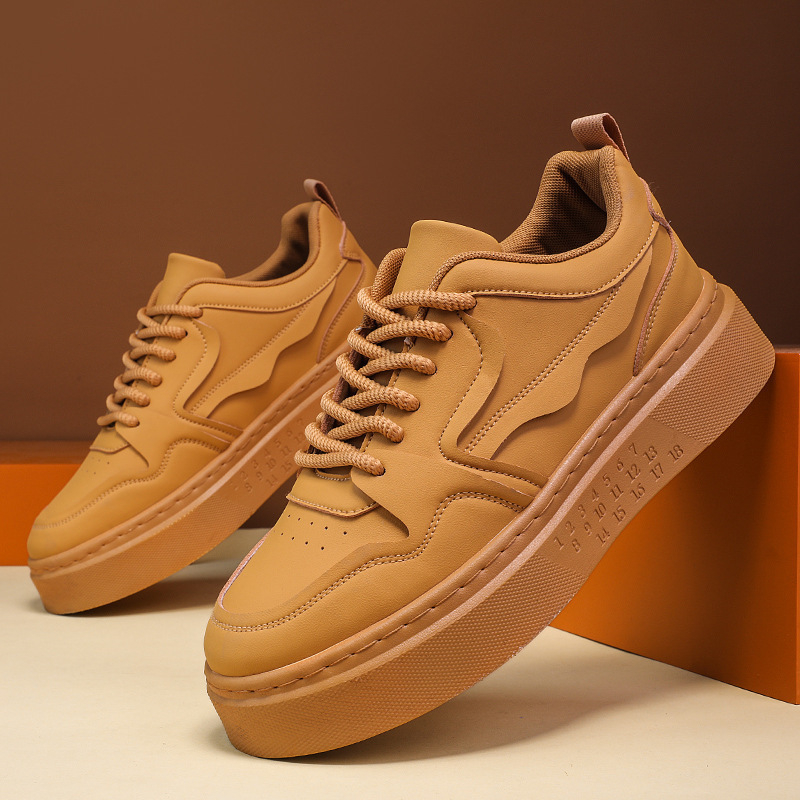 Vīriešu board shoes kurpes, ikdienas sporta kurpes darbam, augšējais materiāls sintētiskā āda, zole no gumijas, auklas, zems augšdaļ