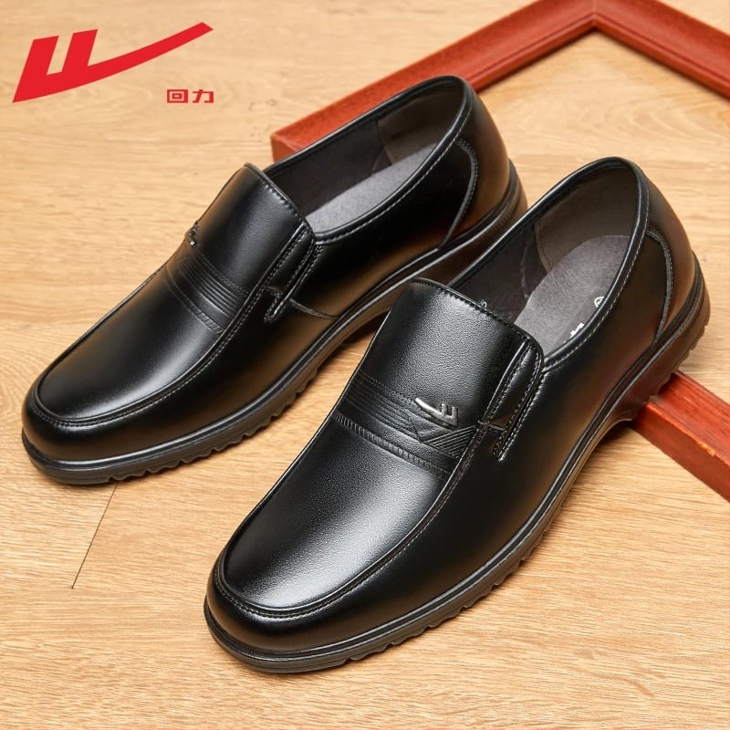 Vīriešu ikdienas kurpes no PU ādas, injekcijas veidota zole, apaļa purns, ūdensizturīgas un pretslīdēšanas, papēža augstums 3–5 cm