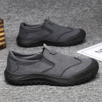 Vīriešu darba kurpes ar zemāku augšdaļu, ūdensizturīgas no suēda ādas – elpojošas, pretslīdējoša injekcijas zole, tekstila iekšpuse (low-top, suede upper, waterproof, breathable, injection-molded sole)