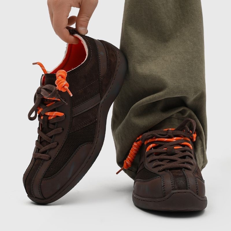 Vyriniai laisvalaikio sportbačiai su apvaliu nosimi, žemas viršus, raišteliai, guminė padanga, PU vidpadis