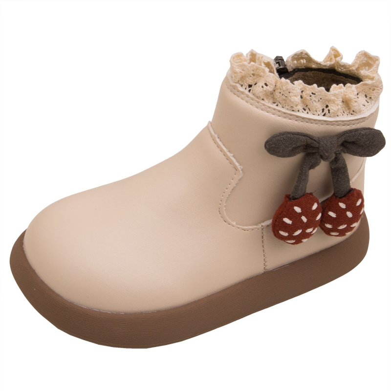 Tüdrukute Martin saapad, pealiskatt mikrokiudnahk, lühike varvas, külgrihm, kunstliku karusnaha vooder