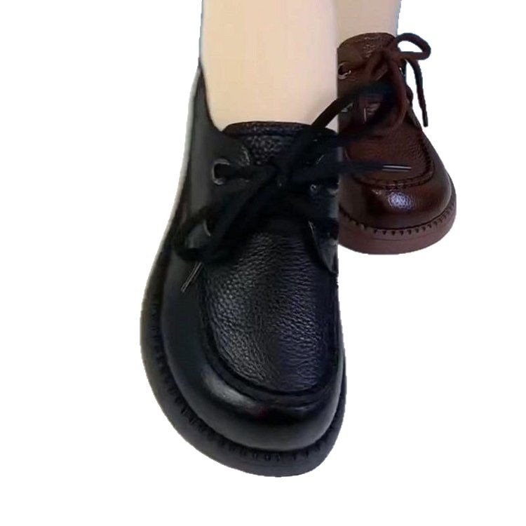 Platforminiai moterų batai biurui, PU viršus, raišteliai priekyje, guma padas, stora platforma, žemas viršus, pavasaris 2025