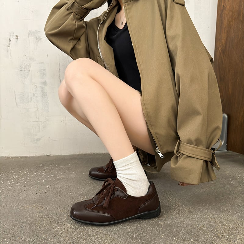 Moterų odiniai bateliai su kvadratine nosimi, raišteliai, vidutinio aukščio kulnas 3–6 cm, viršutinio sluoksnio medžiaga: super pluoštas, žemas viršus