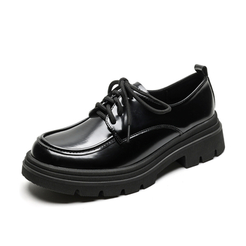 Moterų loaferiai japoniško stiliaus, apvalus pirštas, viršus iš mikropluošto, vidutinio aukščio kulnas (3–5 cm), guma padas