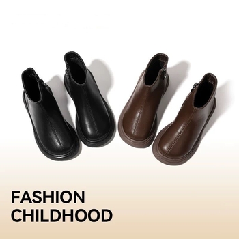 Laste Martins saapad mikrofiiberist kunstnahast, fliisvooder, kummist tald, külgnev tõmblukk