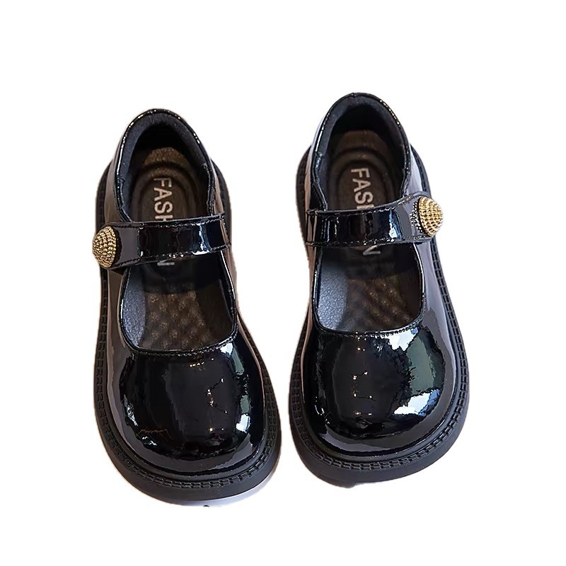 Mary Jane gyerekcipő lányoknak – felső rész microfibiból, alacsony kivágás, belső textiles, talp tehénin tendonból, egyszínű