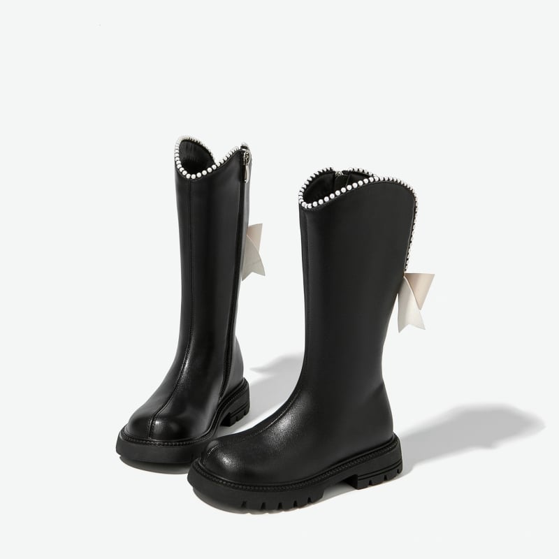 Tüdrukute Martens saapad kõrge varbaga, külgmine tõmblukk, kummist tall, ülemine kiht ultrafibernahk, EVA sisetald – Korea stiil