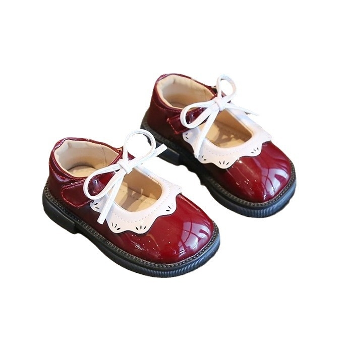 Mažylių mergaičių bateliai iš PU odos, kvėpuojantys, neslidžios guminės padų, žemas viršus, 1–2 metų amžiaus