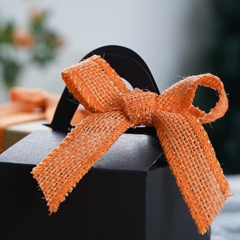 Burlap лента с телена крайна ивица — руло за DIY опаковки на подаръци, панделка и сватбена украса