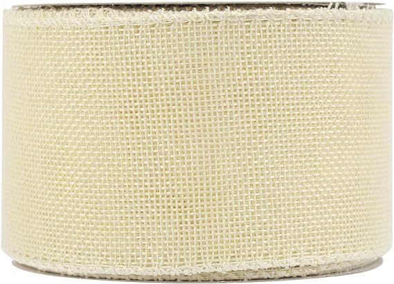 Burlap лента с телена крайна ивица — руло за DIY опаковки на подаръци, панделка и сватбена украса