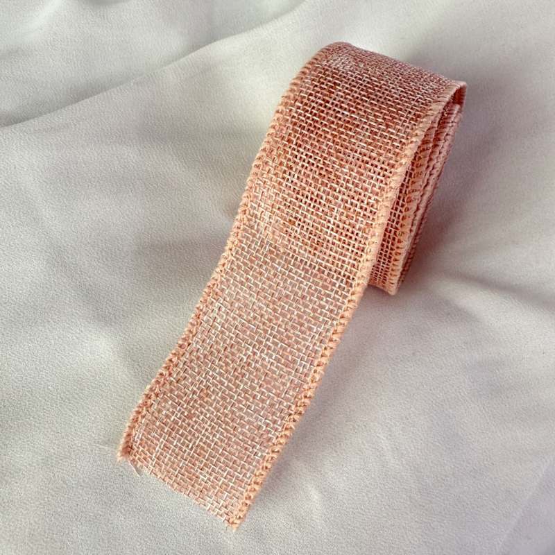 Burlap лента с телена крайна ивица — руло за DIY опаковки на подаръци, панделка и сватбена украса