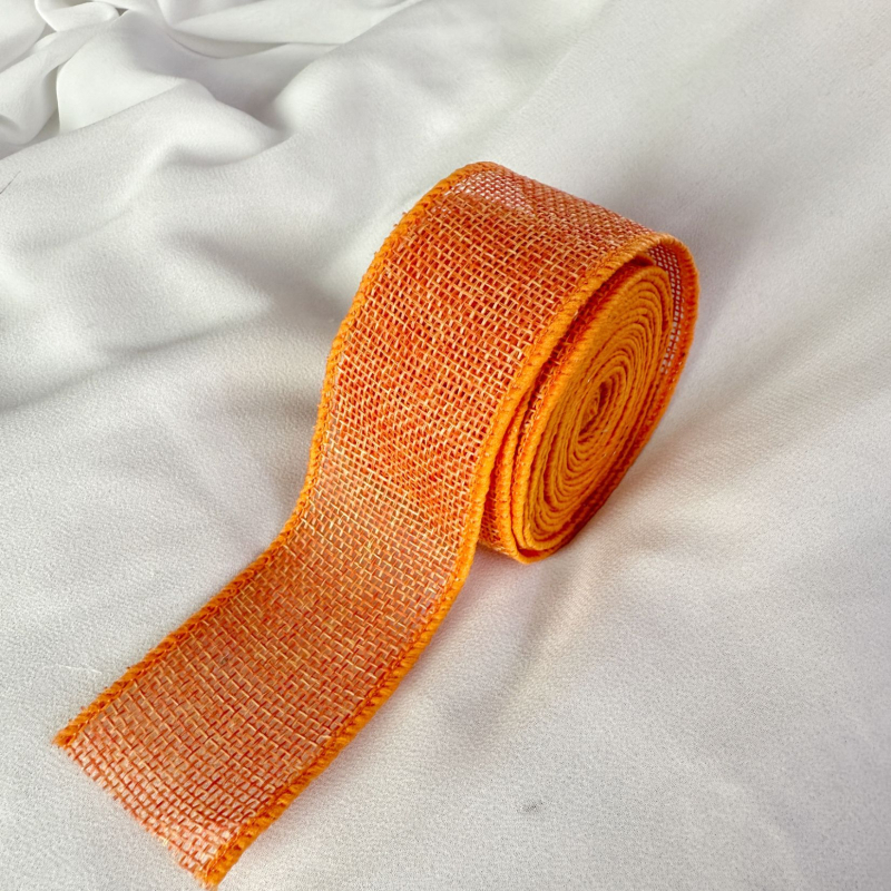 Burlap лента с телена крайна ивица — руло за DIY опаковки на подаръци, панделка и сватбена украса