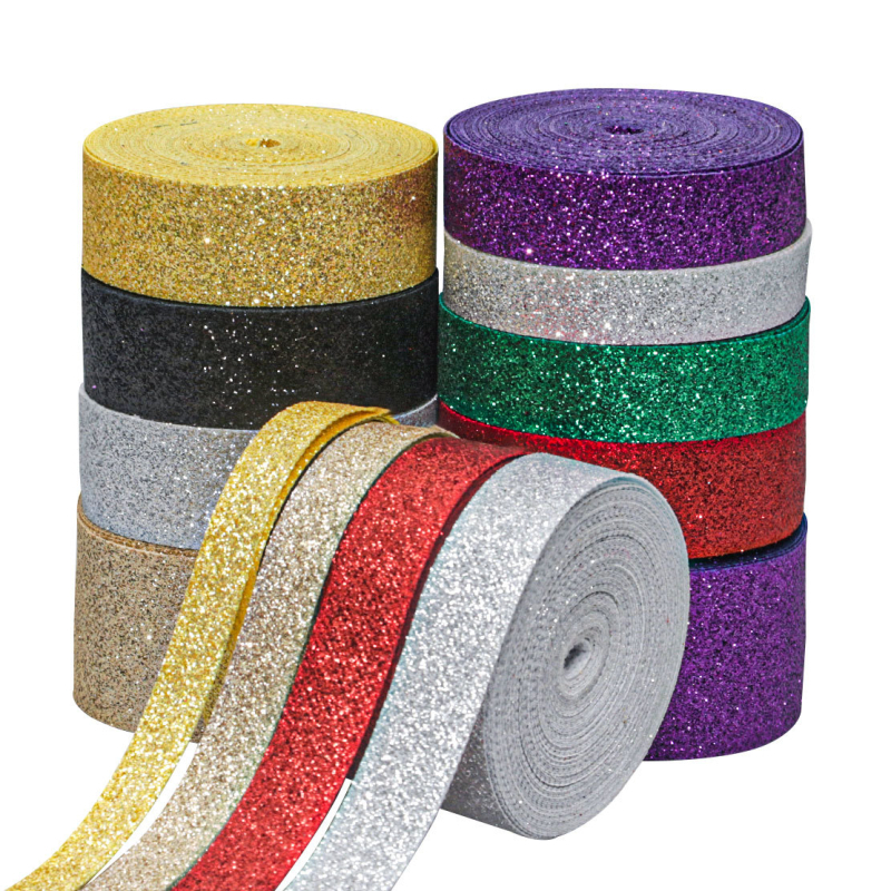 Hi gold полиестерна лента с блестящ ефект – ръчна изработка, DIY коледна панделка за опаковане на подаръци и украса