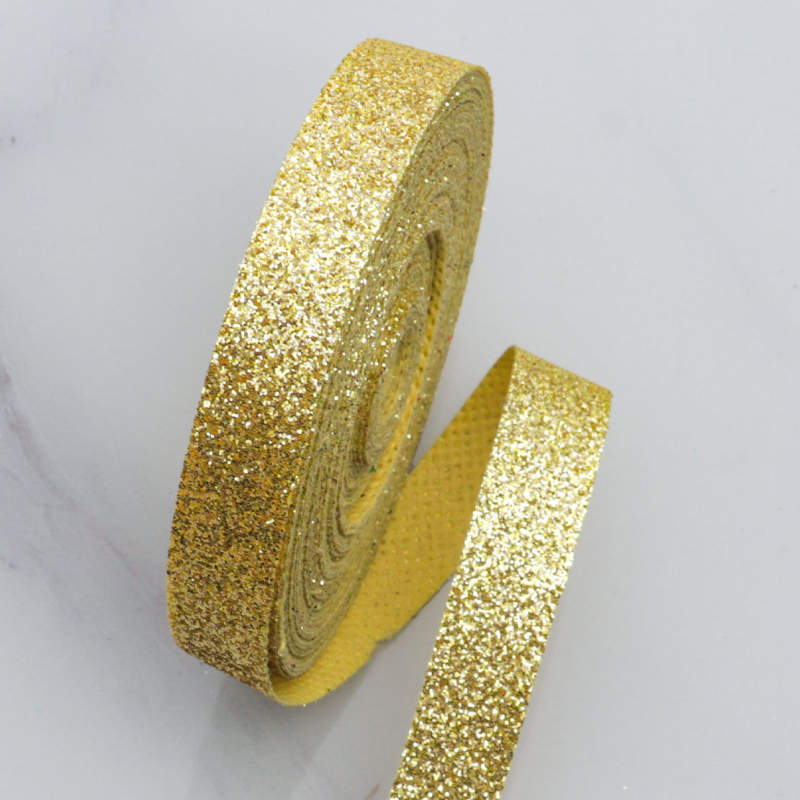 Hi gold полиестерна лента с блестящ ефект – ръчна изработка, DIY коледна панделка за опаковане на подаръци и украса