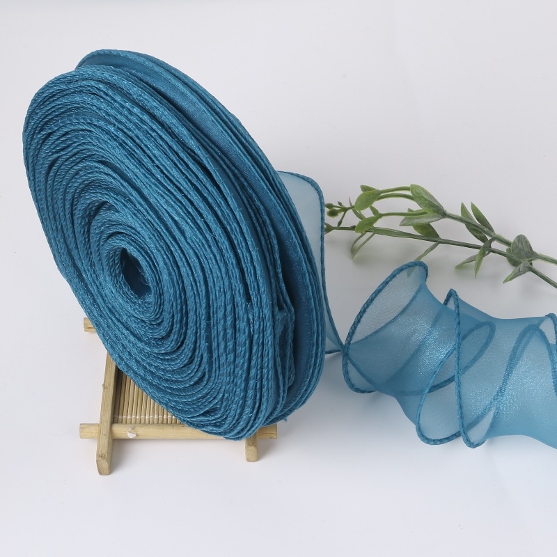 Veliki roll vunene trake s oblikom ribljeg repa za ukrašavanje torti i buketa, DIY materijal
