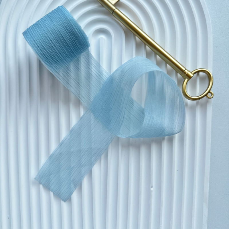 Svilena plisirana traka od snježne gaze za mašne, cvijeće, svadbene pozivnice, ukrase za darove i DIY dodaci za kosu